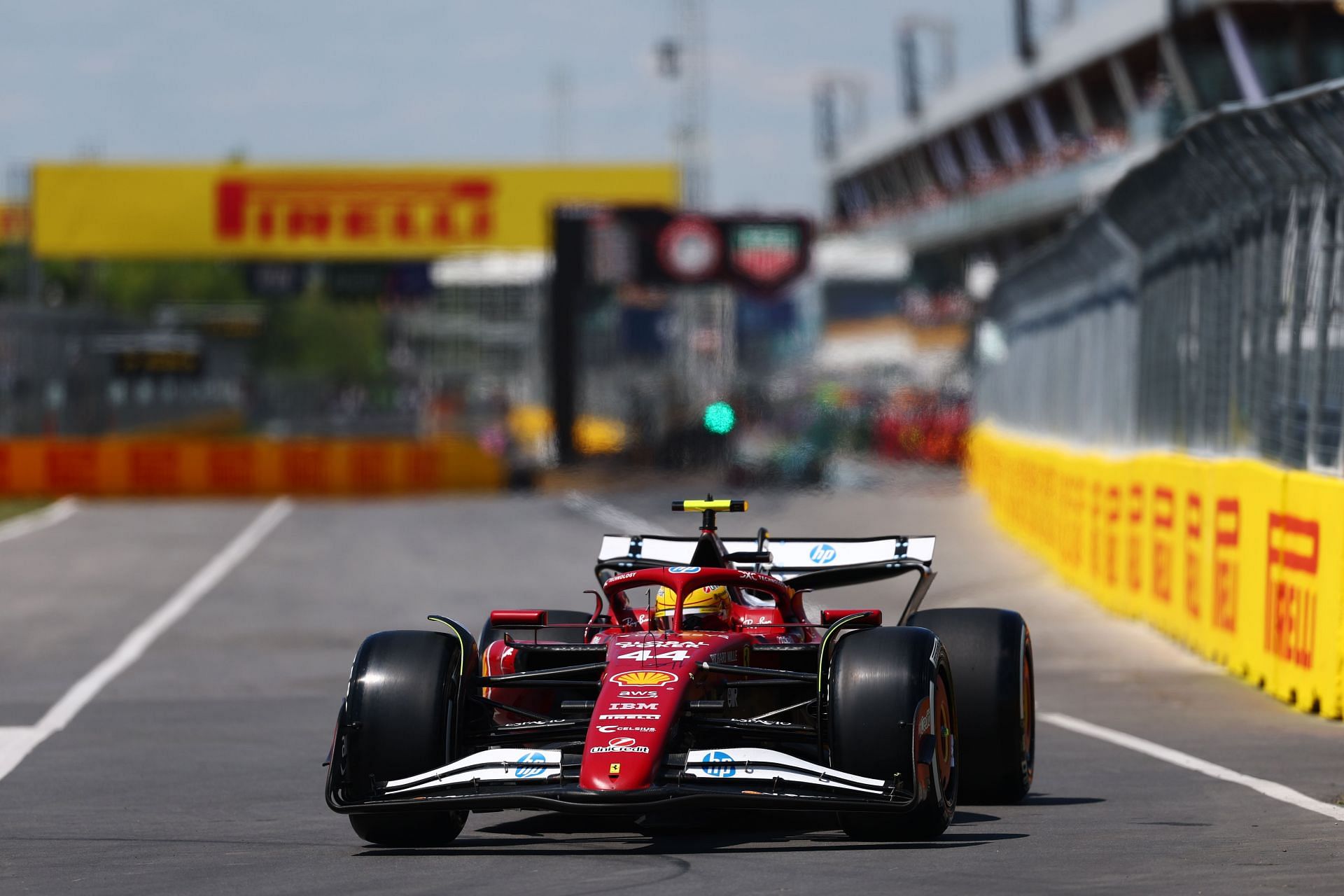 Lewis Hamilton of Great Britain driving the (44) Scuderia Ferrari SF-25 on track during the F1 Grand Prix of Canada at Circuit Gilles-Villeneuve - Source: Getty